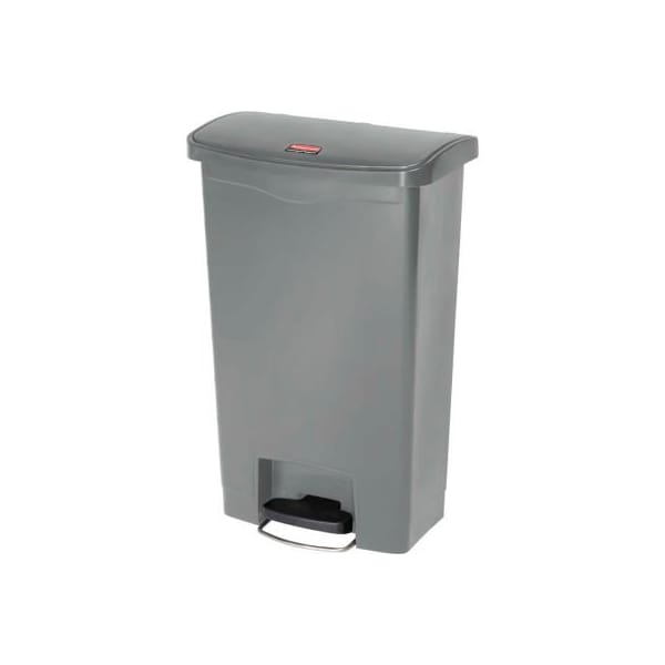 Rubbermaid Slim Jim Plastic Step On Container, Front Step - 13 Gallon, Gray - 1883602